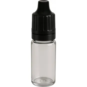 Láhev PET Lahvička na Liquidy Transparentní 10 ml + Kapátko Černé Víčko
