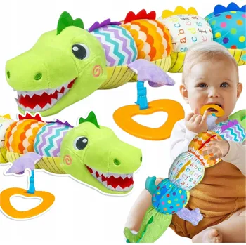 Senzorická Hračka pro miminka Krokodýl Hudební plyšová antistresová hračka