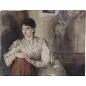 prostírání Prostírání na stůl Portrét ženy v bílých šatech Olga Boznańska