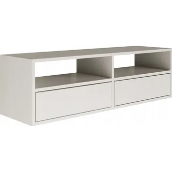 Komoda Závěsná RTV skříňka Framme se dvěma dvířky a výklenky 100 cm bílá