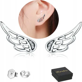 Náušnice Stříbrné náušnice RYZOST 925 Puzety Křídla Náušnice STŘÍBRO se Zirkony