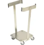 Vozík na odpadky KM z nerezu, 4 otočná kolečka, pro 120litrové odpadkové pytle