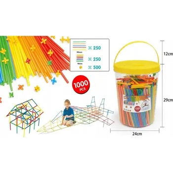 ostatní stavebnice Stavební slámky ChRLD HC-018-10C 1000 dílů