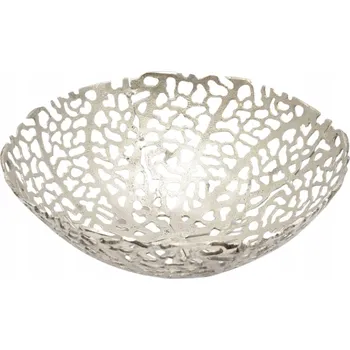 STŘÍBRNÁ KOVOVÁ MÍSA S PROLAMOVANÝM VZOREM