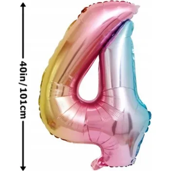 Balónek Fóliový balónek ČÍSLICE 4 k narozeninám, oslavě, párty, vícebarevný, 40 palců