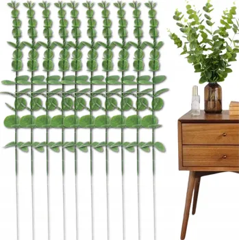 umělá květina Umělé listy větvička eukalyptu sada 10 Ks zelená dekorativní kytice