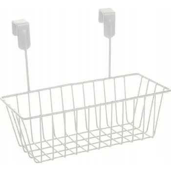 police Závěsná police na dveře, bílá, kovová, styl LOFT 287