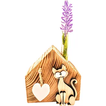 Dekorace z Řečice Domeček kočičí 12cm♥️odstín ořech