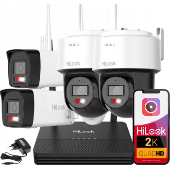 Bezpečnostní kamera WiFi Monitorovací Set 4MPx HiLook Hikvision 2 Otočné Kamery EasyLink