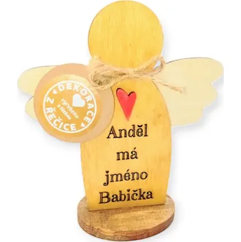 Dekorace z Řečice Dřevěný anděl babička