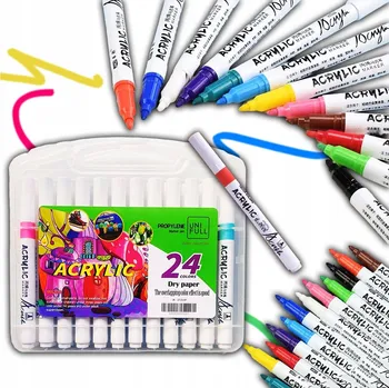 AKRYLOVÉ POPISOVAČE SADA 24 KS FIXY Fixy Popisovače VODĚODOLNÉ