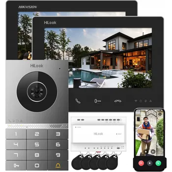 Zabezpečení domácnosti WiFi videodomofon s 2 monitory HiLook od společnosti Hikvision 2-žilový Aplikace Kód