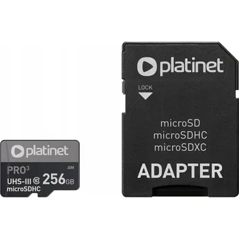 Paměťová karta Paměťová karta Micro SDhc + adaptér 256GB class10 UIII A2 90MB/s Platinet PM