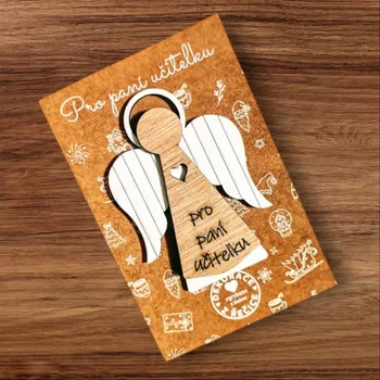 Dekorace z Řečice Dárková kartička s andělem pro učitelku.