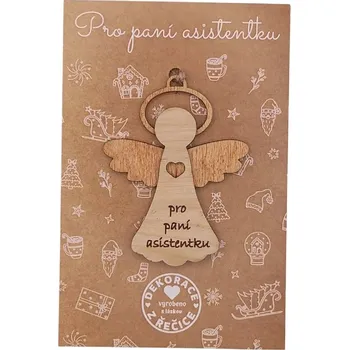 Dekorace z Řečice Dárková kartička anděl pro paní asistentku
