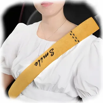 Návlek na bezpečnostní pás MĚKKÝ OCHRANNÝ KRYT / PODLOŽKA NA BEZPEČNOSTNÍ PÁS DO AUTA - ŽLUTÁ