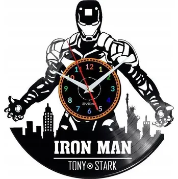 Hodiny IRON MAN NÁSTĚNNÉ HODINY DEKORATIVNÍ MODERNÍ VINYLOVÁ DESKA VINYL JAKO DÁREK