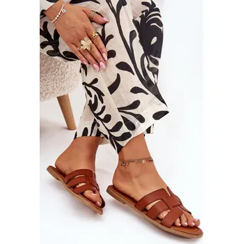 Dámské pantofle Boto Dámské Sandály Na Plochém Podpatku Mirona Barva: Béžová, Velikost: 40