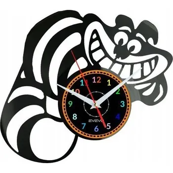 Hodiny Alenka v říši divů Kočka Šklíba Nástěnné Hodiny Vinylová Deska Moderní
