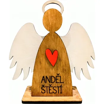 Dekorace z Řečice Dřevěný anděl štěstí