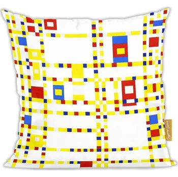 Dekorativní polštářek Polštář Broadway Boogie Woogie Piet Mondrian