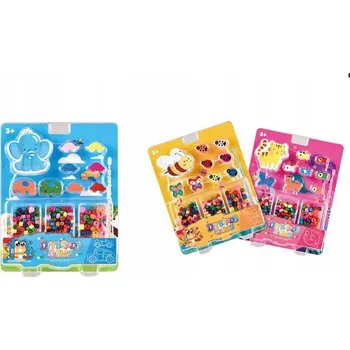 Dětské navlékací korálky MADEJ sada dřevěných korálků - mix