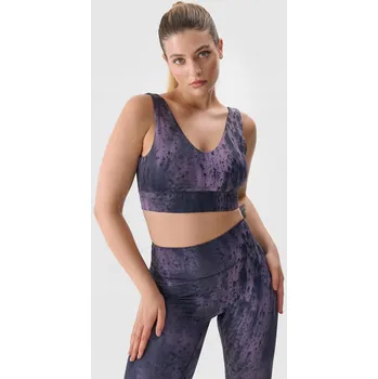 Podprsenka Dámská sportovní podprsenka na jógu 4F - Hnědá, XS