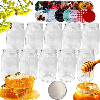 Sklenice Sklenice 900 ml 0,9 l med okurky malosolené saláty 10 ks šroubovací víčka 82 mm PZH