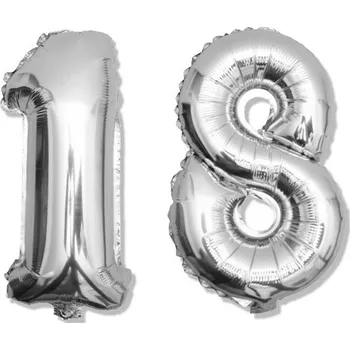 Balónek FÓLIOVÉ BALÓNKY ČÍSLICE 18 STŘÍBRNÁ 40 cm 18"