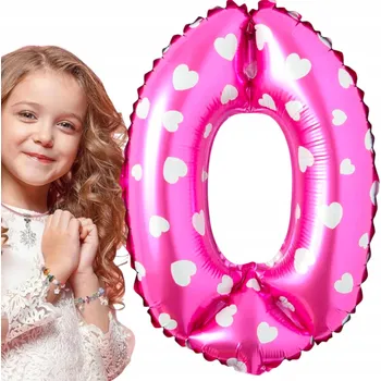 Balónek Fóliový balónek ČÍSLICE 0 Nula Růžový Narozeniny 40 cm
