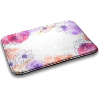 Koupelnová předložka Koupelnová předložka Koberec Měkké Květiny Akvarely
