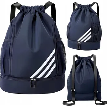 Školní batoh Školní vak Imiti modrý proužky voděodolný 43x34 cm