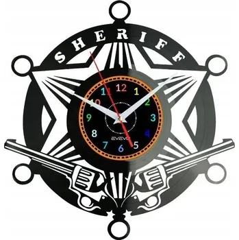 Hodiny Sheriff Nástěnné Hodiny Vinylová Deska Moderní Dekorativní Dárek