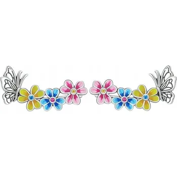 Náušnice Stříbrné náušnice S925 kytičky motýlek náušnice