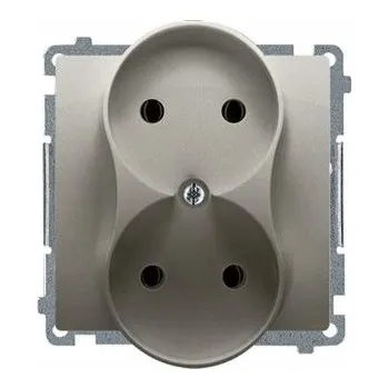 Elektrická zásuvka Elektrická Zásuvka nástěnná Kontakt-simon stříbrná