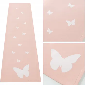 Prostěradlo Běhoun bílý, odstíny růžové, odstíny šedé 200 x 20 cm