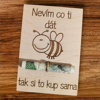Dekorace z Řečice Dárková kartička na bankovku včela