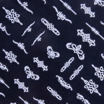 Samolepky na Zdobení Nehtů - Samolepící Vzory Ornamenty Bílé CB-175