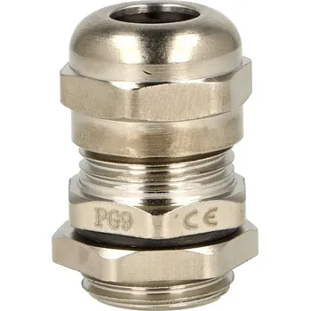 Kabelová průchodka mosazná poniklovaná se závitem PG MPG-9 IP68 VÝVODKA TRYTYT