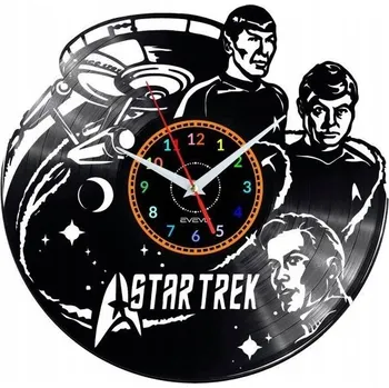 Hodiny STAR SHIP NÁSTĚNNÉ HODINY DEKORATIVNÍ MODERNÍ VINYLOVÁ DESKA VINYL NA ZEĎ