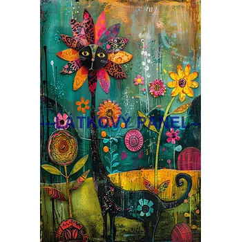 Látkový panel - Kočka - KČ-215 Velikost: 30x20cm, Materiál: Kočárkovina