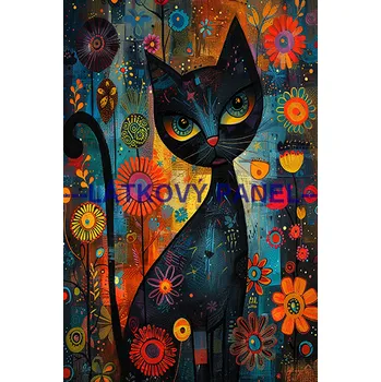 Látkový panel - Kočka - KČ-214 Velikost: 40x27cm, Materiál: Bavlna