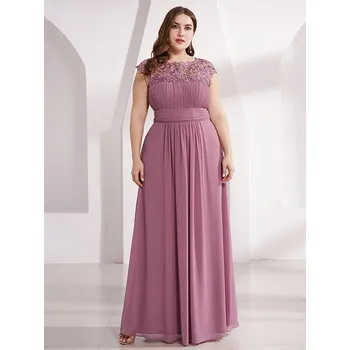 Dámské šaty Večerní šaty s krajkovým výstřihem a odhalenými zády Barva: Tmavě Růžová, Velikost: 9XL