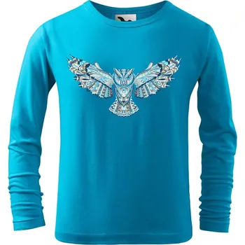 DOBRÝ TRIKO Dětské bavlněné triko Letící sova Velikost: 134/8 let, Barva: Tyrkysová