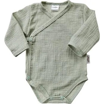 Makoma Mušelínové body zavinovací dlouhý rukáv MINT MELÍR - 68