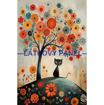 Látkový panel - Kočka - KČ-242 Velikost: 20x13cm, Materiál: Úplet
