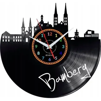 Hodiny BAMBERG NÁSTĚNNÉ HODINY DEKORATIVNÍ MODERNÍ VINYLOVÁ DESKA VINYL JAKO DÁREK