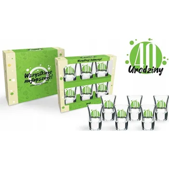 Vrták Sada 6 ks GREEN SKLENIČKY pro oslavence 40 let a 40. narozenin