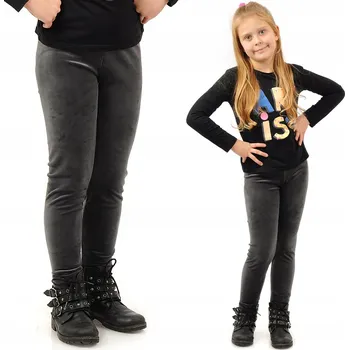 Dívčí legíny Dívčí legíny Velurové kalhoty Getry LAEMI Grafitové 152