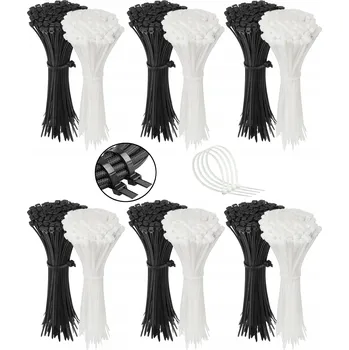 Organizace kabelů Upínací pásky,stahovací pásky černé + bílé 250 x 3,6 x 1200